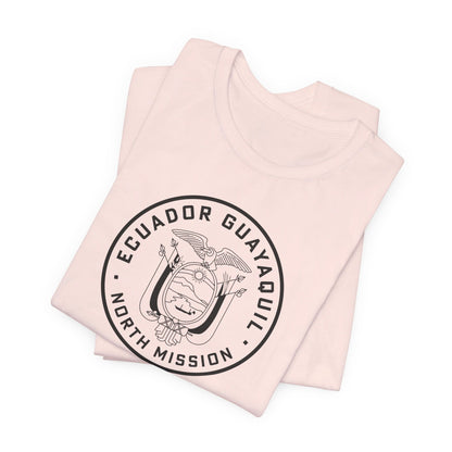 Ecuador Guayaquil North Mission Circular Monochrome Logo T-Shirt - Latter-Day Saint LDS Missionary Gift - Book of Mormon