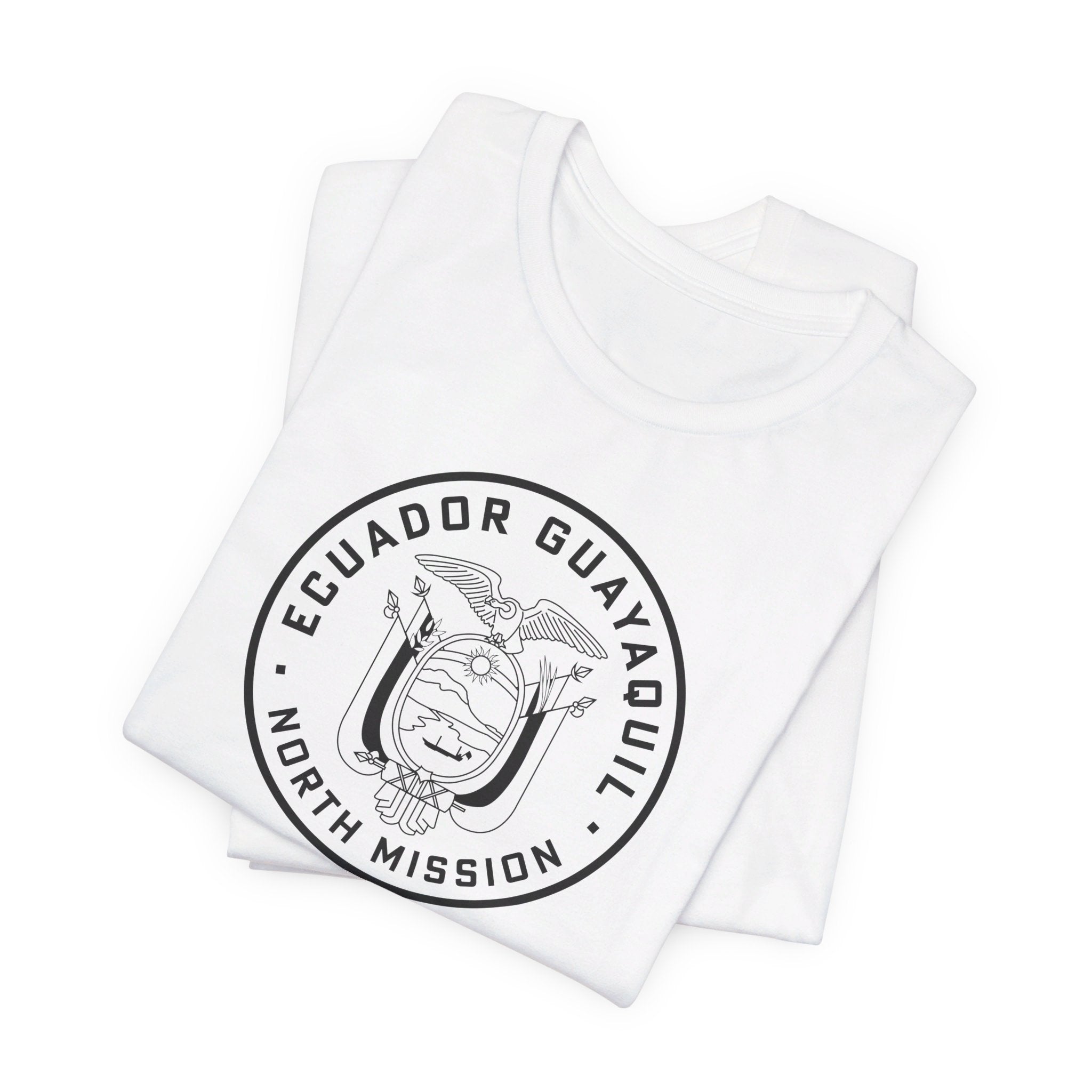 Ecuador Guayaquil North Mission Circular Monochrome Logo T-Shirt - Latter-Day Saint LDS Missionary Gift - Book of Mormon