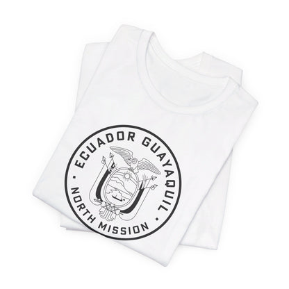 Ecuador Guayaquil North Mission Circular Monochrome Logo T-Shirt - Latter-Day Saint LDS Missionary Gift - Book of Mormon