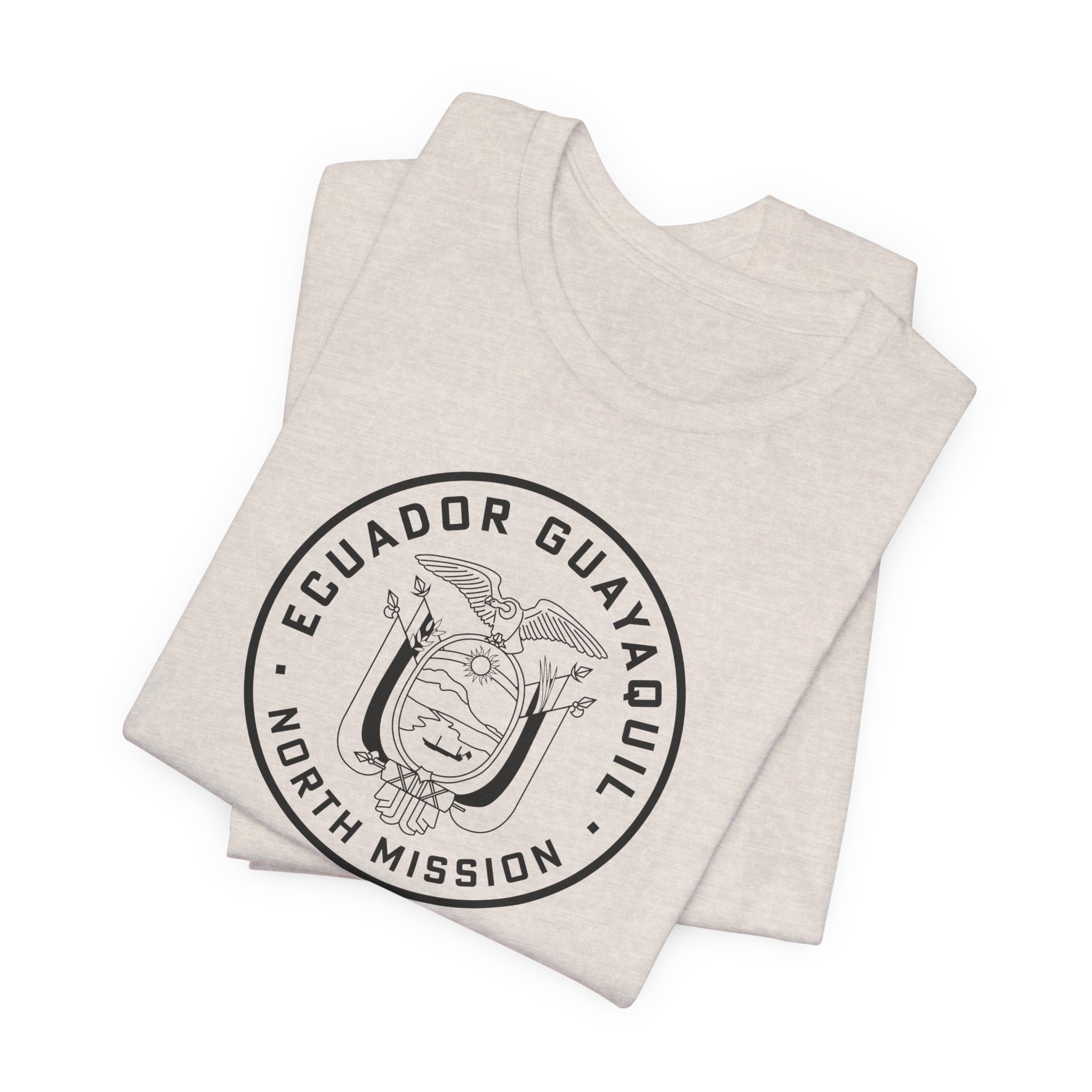 Ecuador Guayaquil North Mission Circular Monochrome Logo T-Shirt - Latter-Day Saint LDS Missionary Gift - Book of Mormon