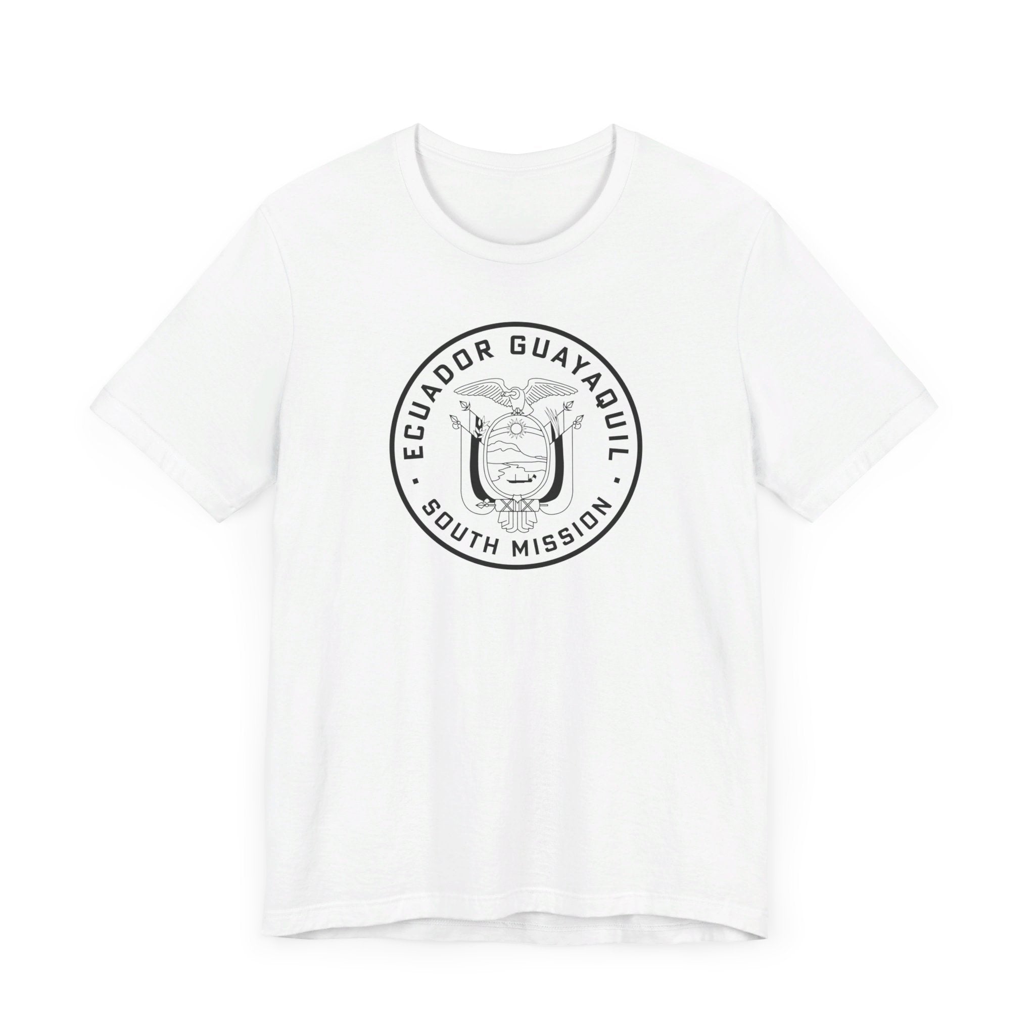 Ecuador Guayaquil South Mission Circular Monochrome Logo T-Shirt - Latter-Day Saint LDS Missionary Gift - Book of Mormon