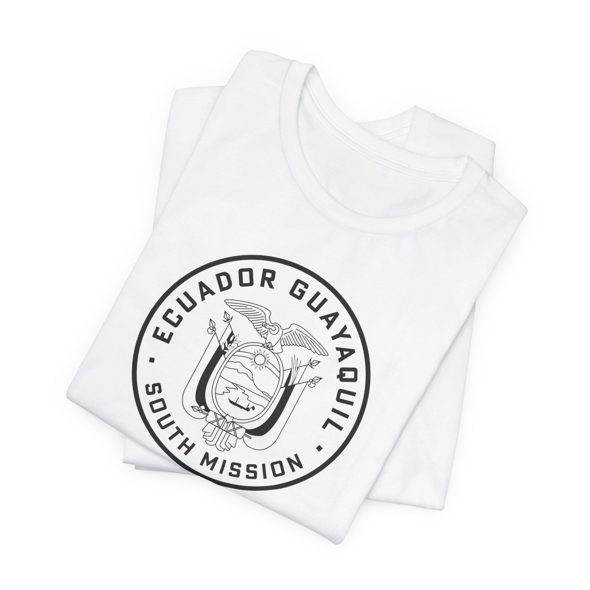 Ecuador Guayaquil South Mission Circular Monochrome Logo T-Shirt - Latter-Day Saint LDS Missionary Gift - Book of Mormon