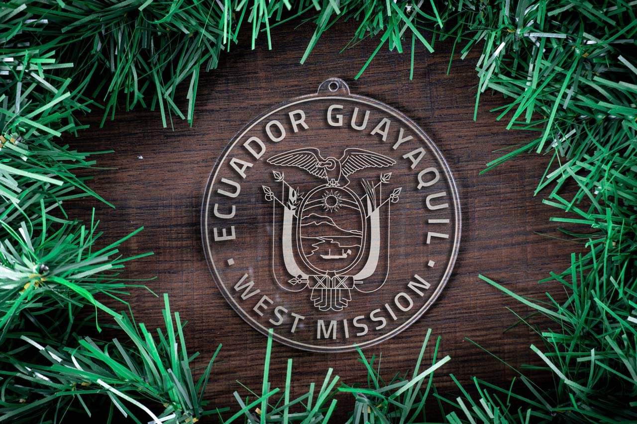 Ecuador Guayaquil West Mission Christmas Ornament - Latter-Day Saint LDS Missionary Gift - Book of Mormon