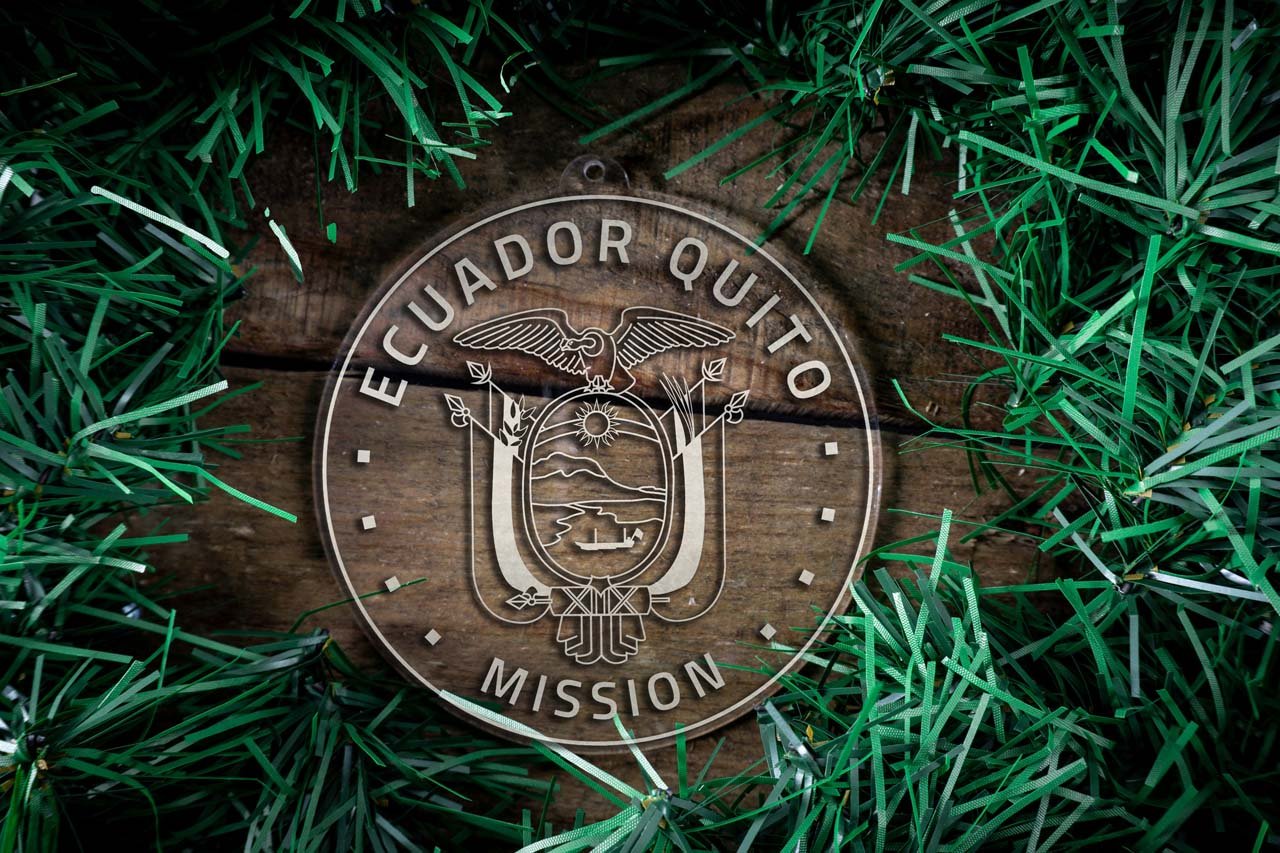 Ecuador Quito Mission Christmas Ornament - Latter-Day Saint LDS Missionary Gift - Book of Mormon