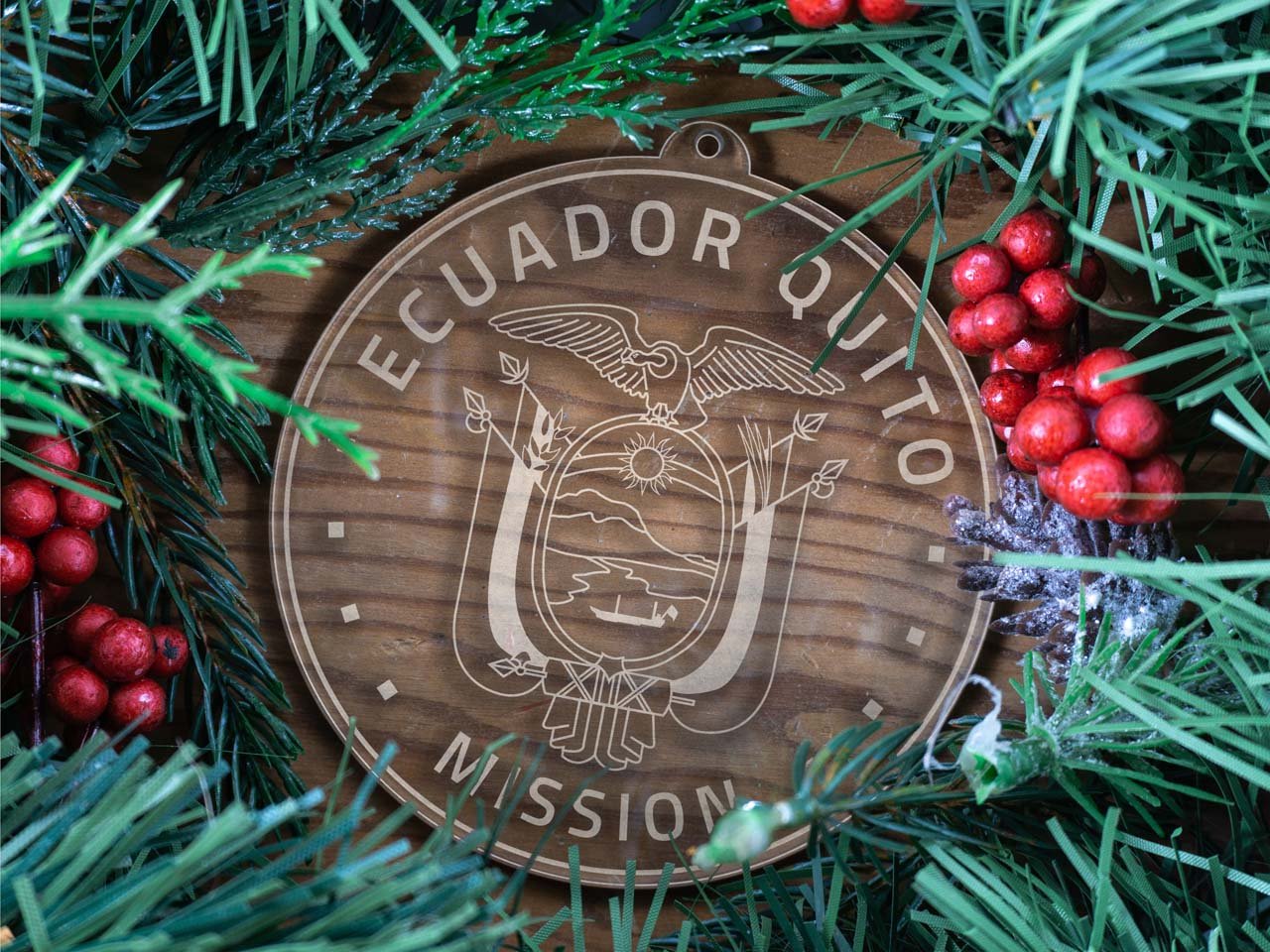 Ecuador Quito Mission Christmas Ornament - Latter-Day Saint LDS Missionary Gift - Book of Mormon