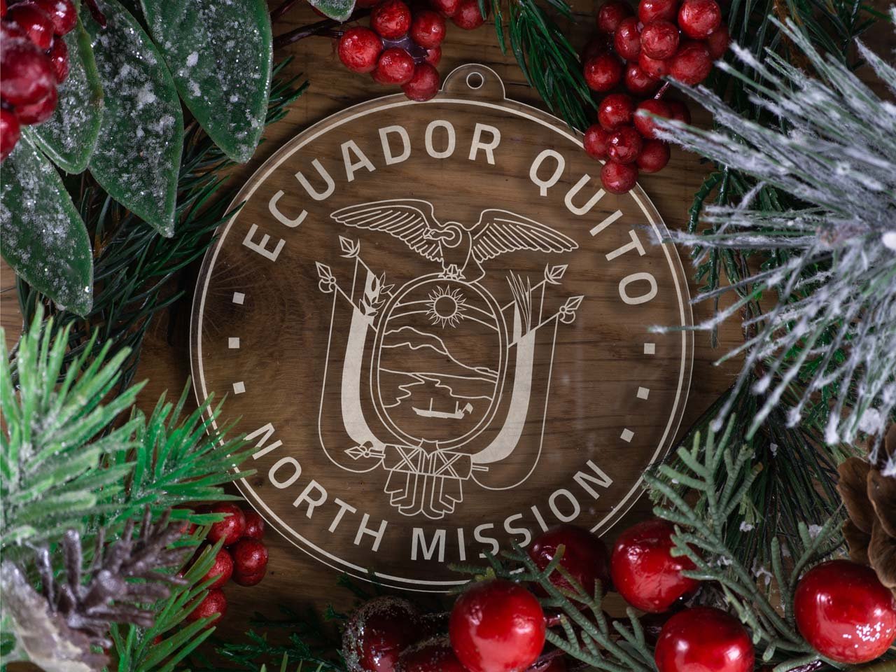 Ecuador Quito North Mission Christmas Ornament - Latter-Day Saint LDS Missionary Gift - Book of Mormon