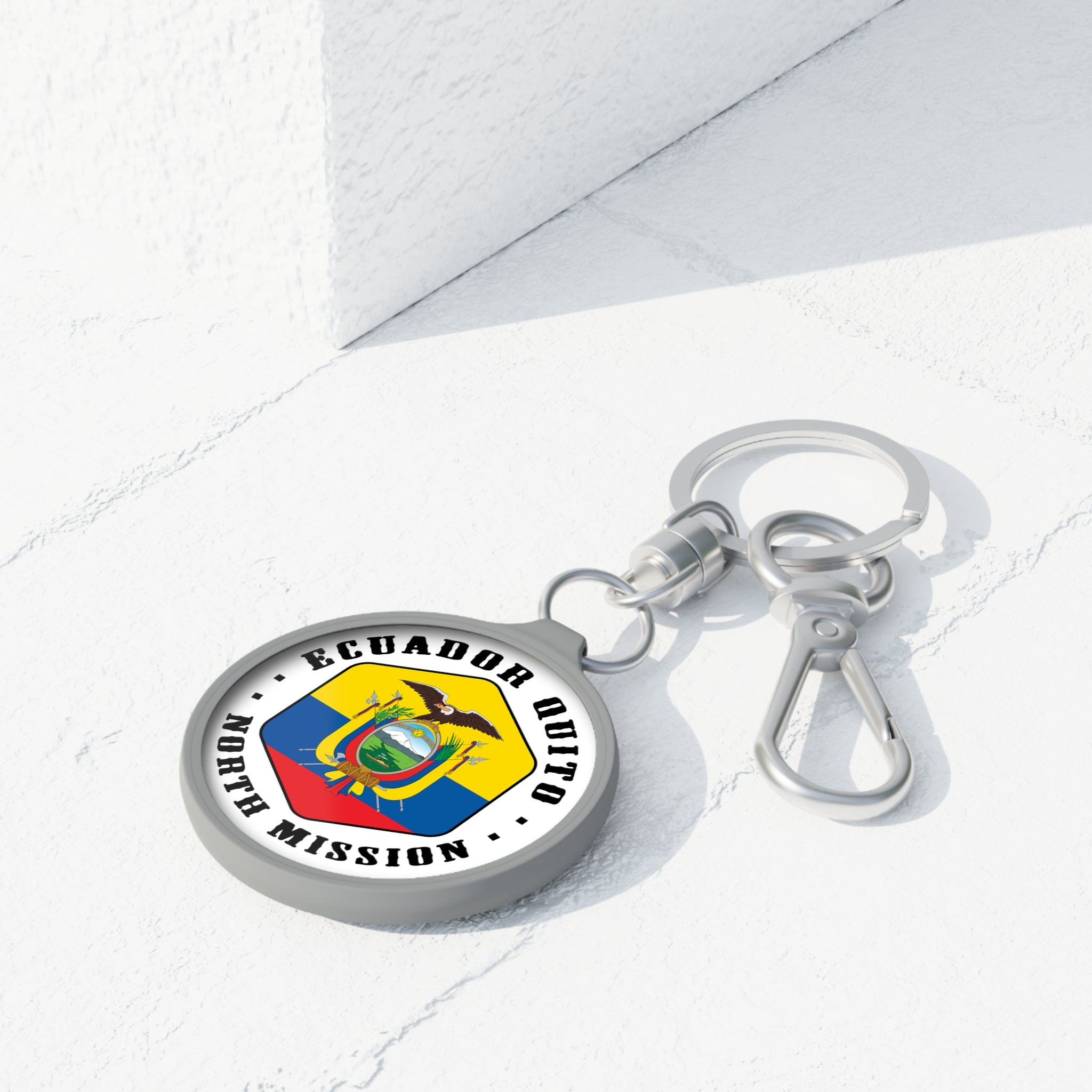 Ecuador Quito North Mission Circle Flag Key Tag - Latter-Day Saint LDS Missionary Gift - Book of Mormon