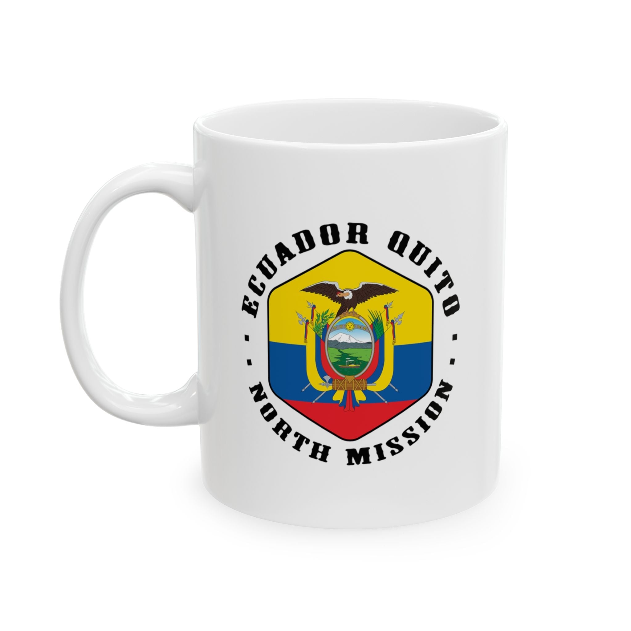 Ecuador Quito North Mission Circular Flag White Ceramic Mug - Latter-Day Saint LDS Missionary Gift - Book of Mormon