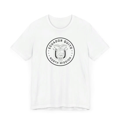 Ecuador Quito North Mission Circular Monochrome Logo T-Shirt - Latter-Day Saint LDS Missionary Gift - Book of Mormon