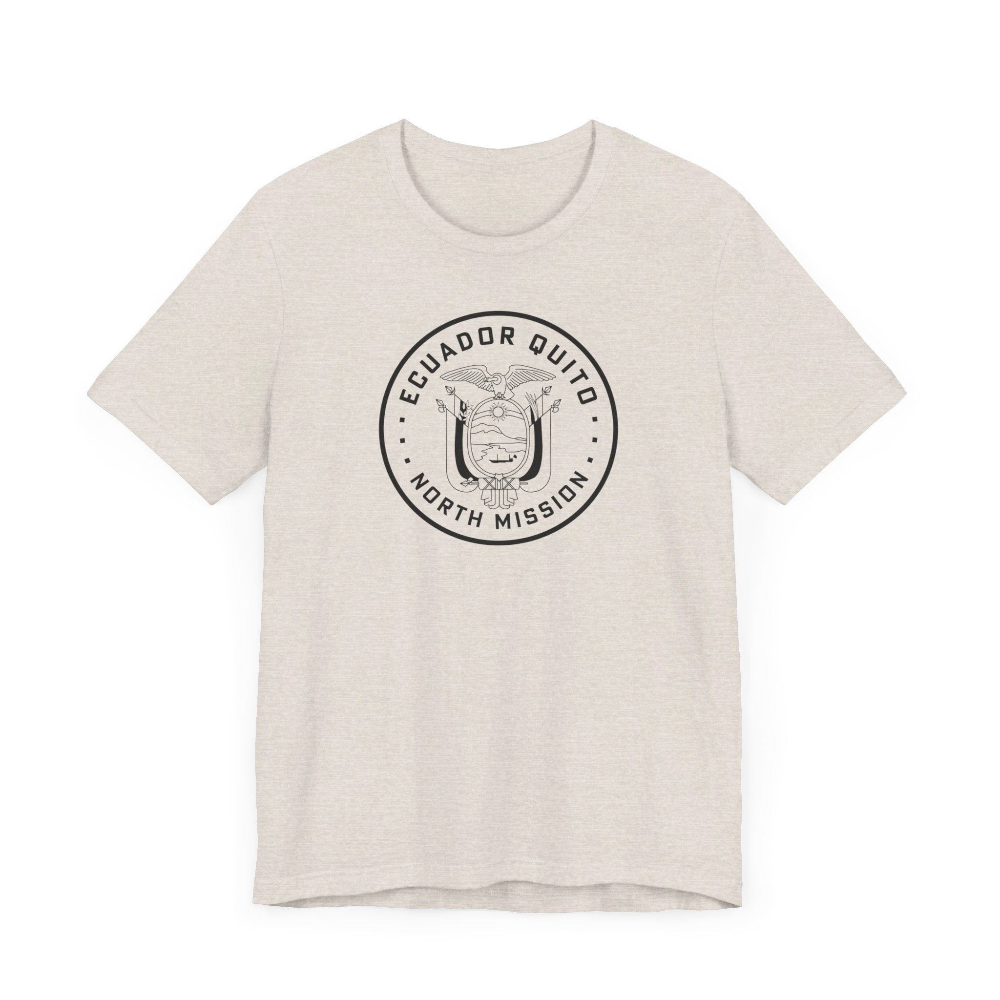 Ecuador Quito North Mission Circular Monochrome Logo T-Shirt - Latter-Day Saint LDS Missionary Gift - Book of Mormon