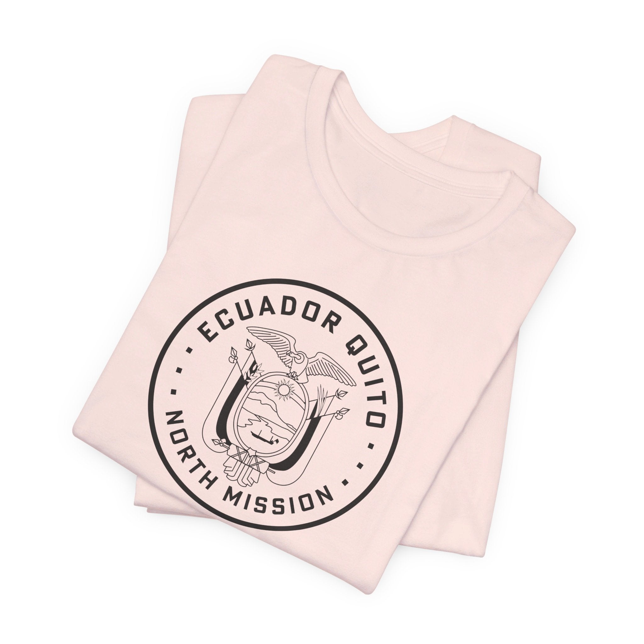 Ecuador Quito North Mission Circular Monochrome Logo T-Shirt - Latter-Day Saint LDS Missionary Gift - Book of Mormon