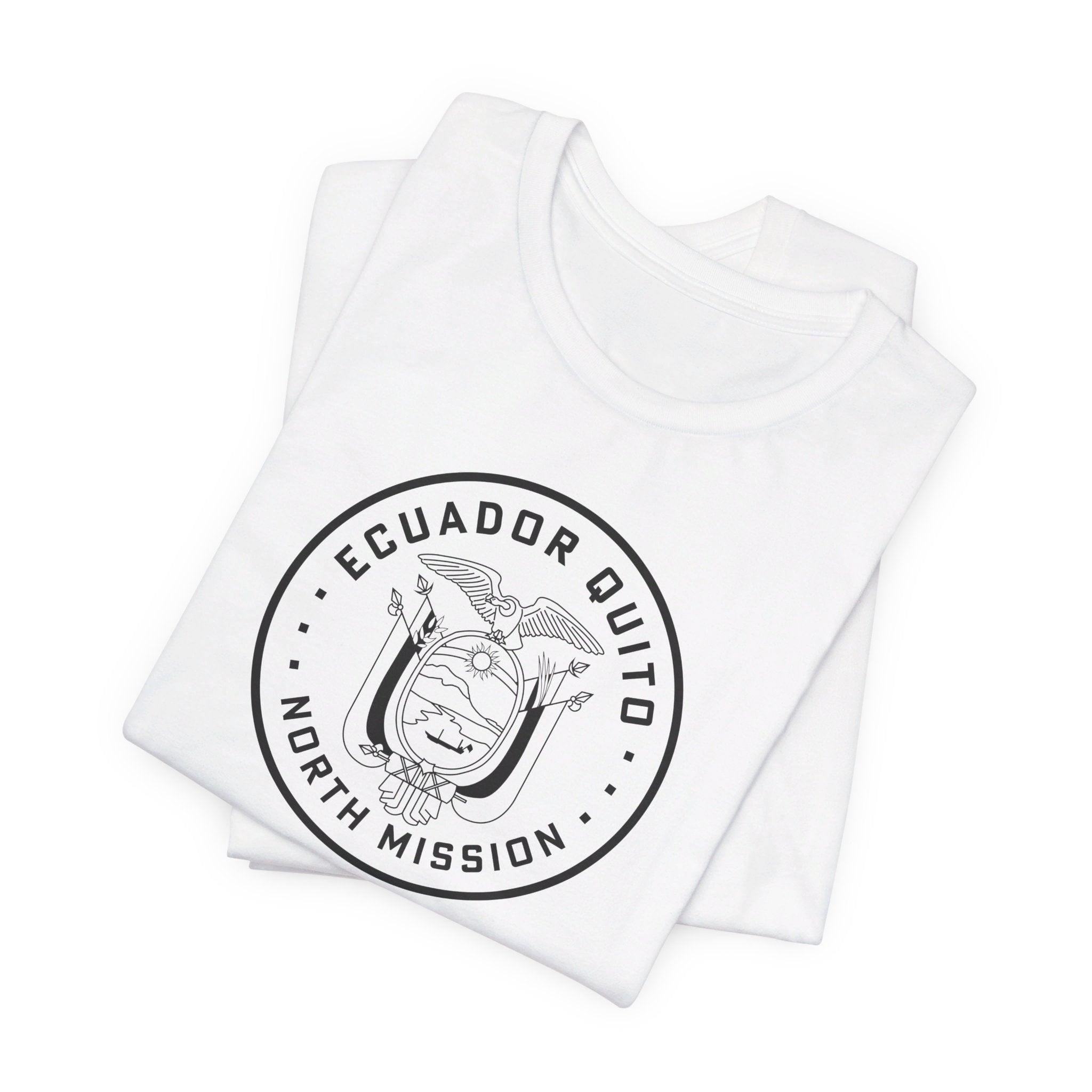 Ecuador Quito North Mission Circular Monochrome Logo T-Shirt - Latter-Day Saint LDS Missionary Gift - Book of Mormon