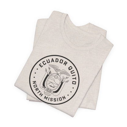 Ecuador Quito North Mission Circular Monochrome Logo T-Shirt - Latter-Day Saint LDS Missionary Gift - Book of Mormon