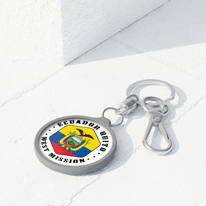Ecuador Quito West Mission Circle Flag Key Tag - Latter-Day Saint LDS Missionary Gift - Book of Mormon
