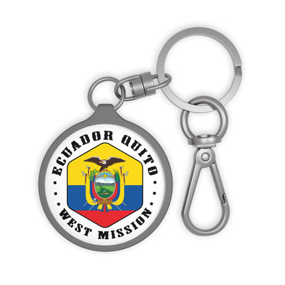 Ecuador Quito West Mission Circle Flag Key Tag - Latter-Day Saint LDS Missionary Gift - Book of Mormon