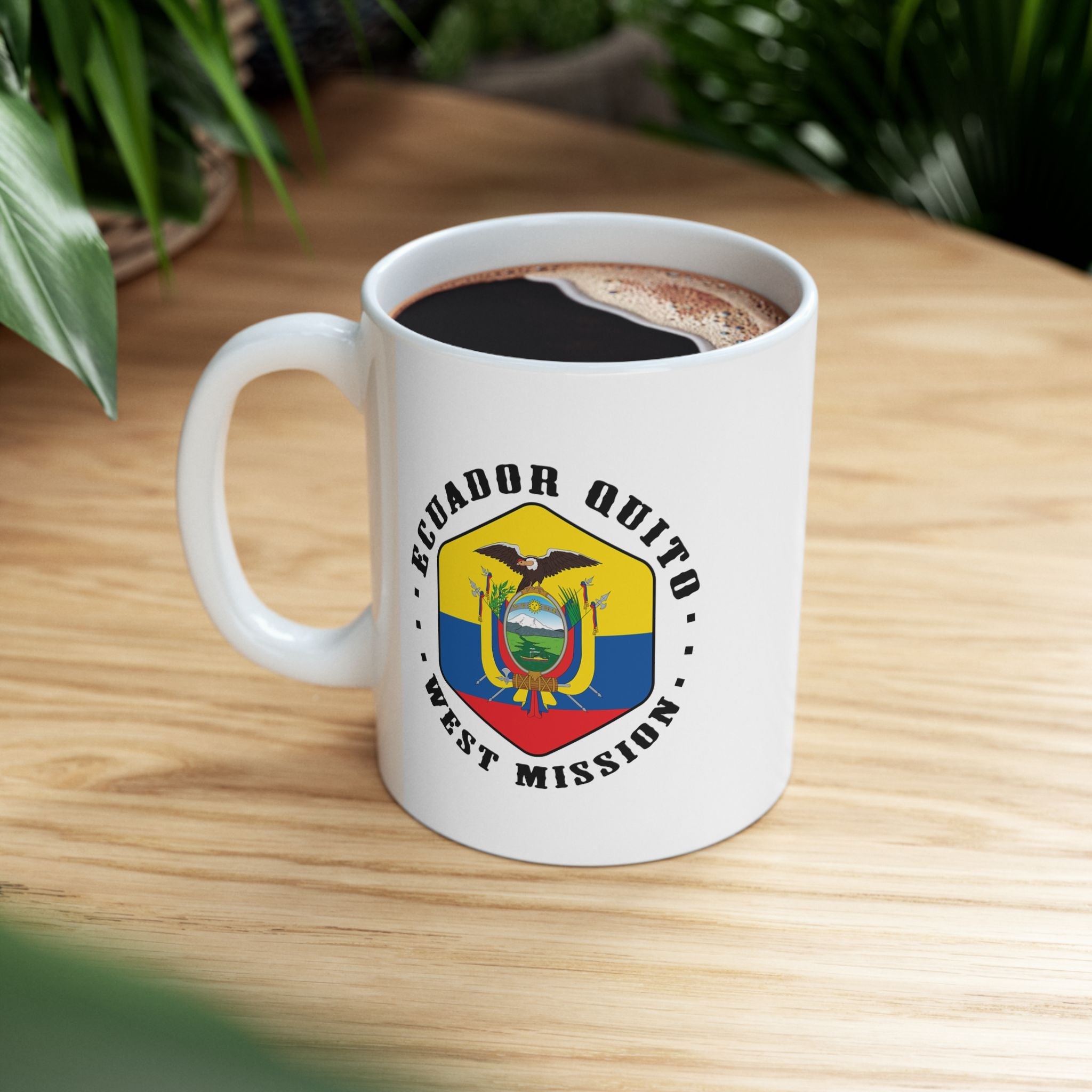 Ecuador Quito West Mission Circular Flag White Ceramic Mug - Latter-Day Saint LDS Missionary Gift - Book of Mormon