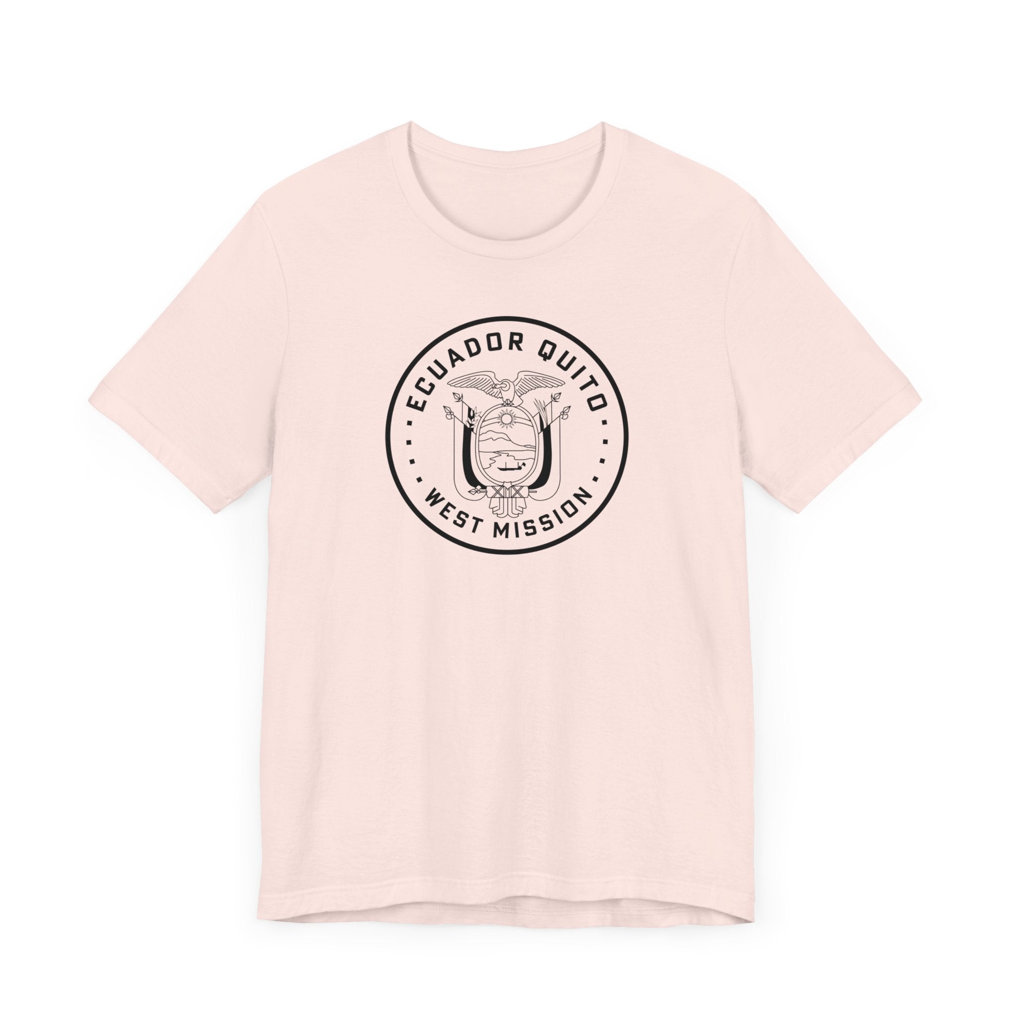 Ecuador Quito West Mission Circular Monochrome Logo T-Shirt - Latter-Day Saint LDS Missionary Gift - Book of Mormon