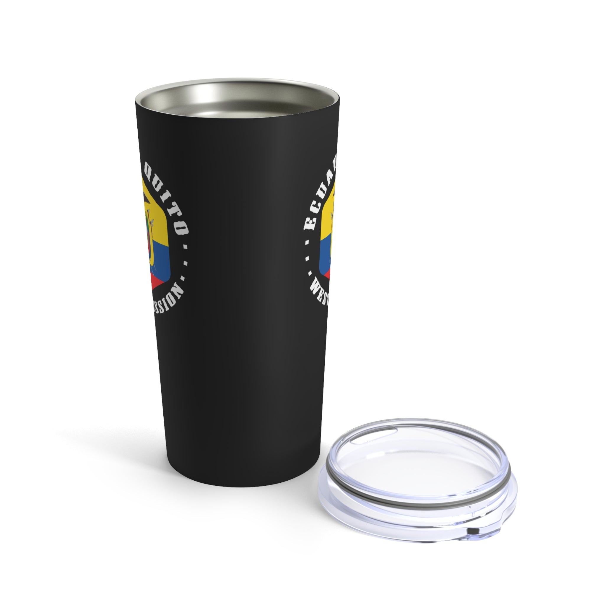 Ecuador Quito West Mission Flag Logo Tumbler 20oz Black - Latter-Day Saint LDS Missionary Gift - Book of Mormon