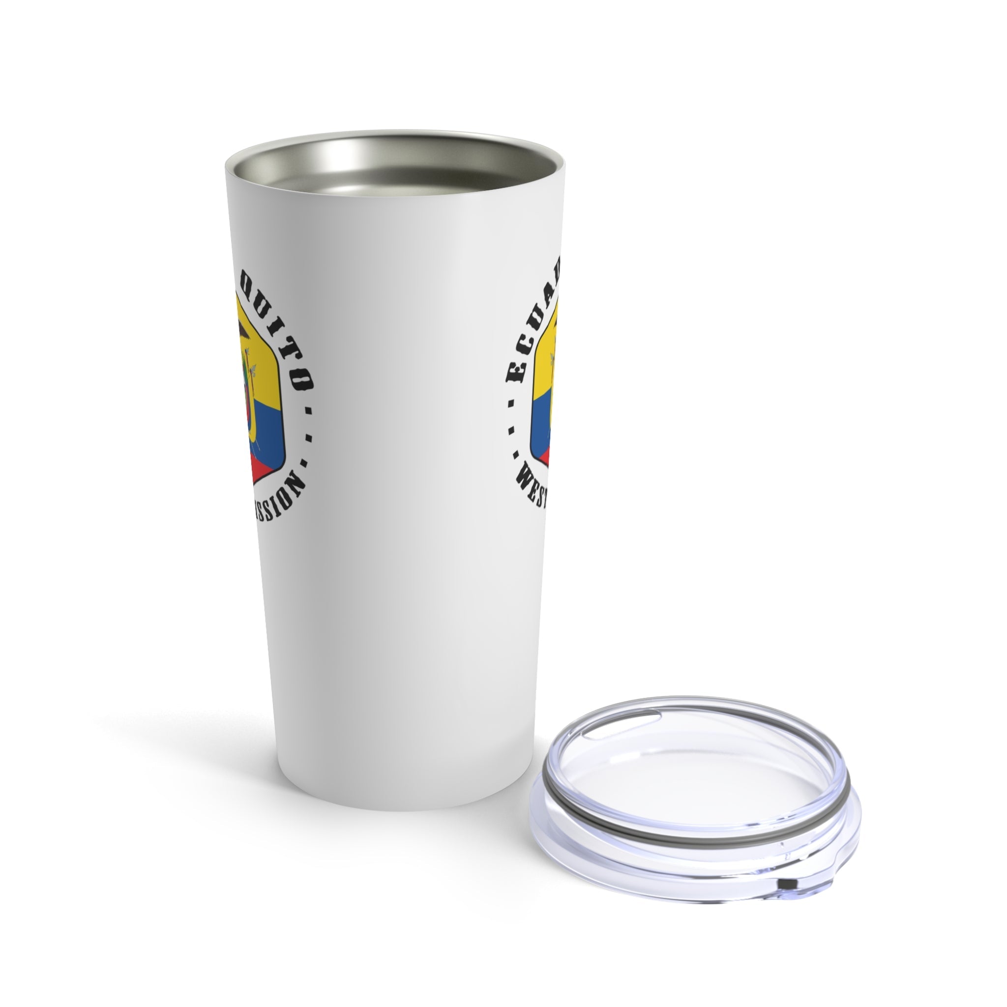 Ecuador Quito West Mission Flag Logo Tumbler 20oz White - Latter-Day Saint LDS Missionary Gift - Book of Mormon