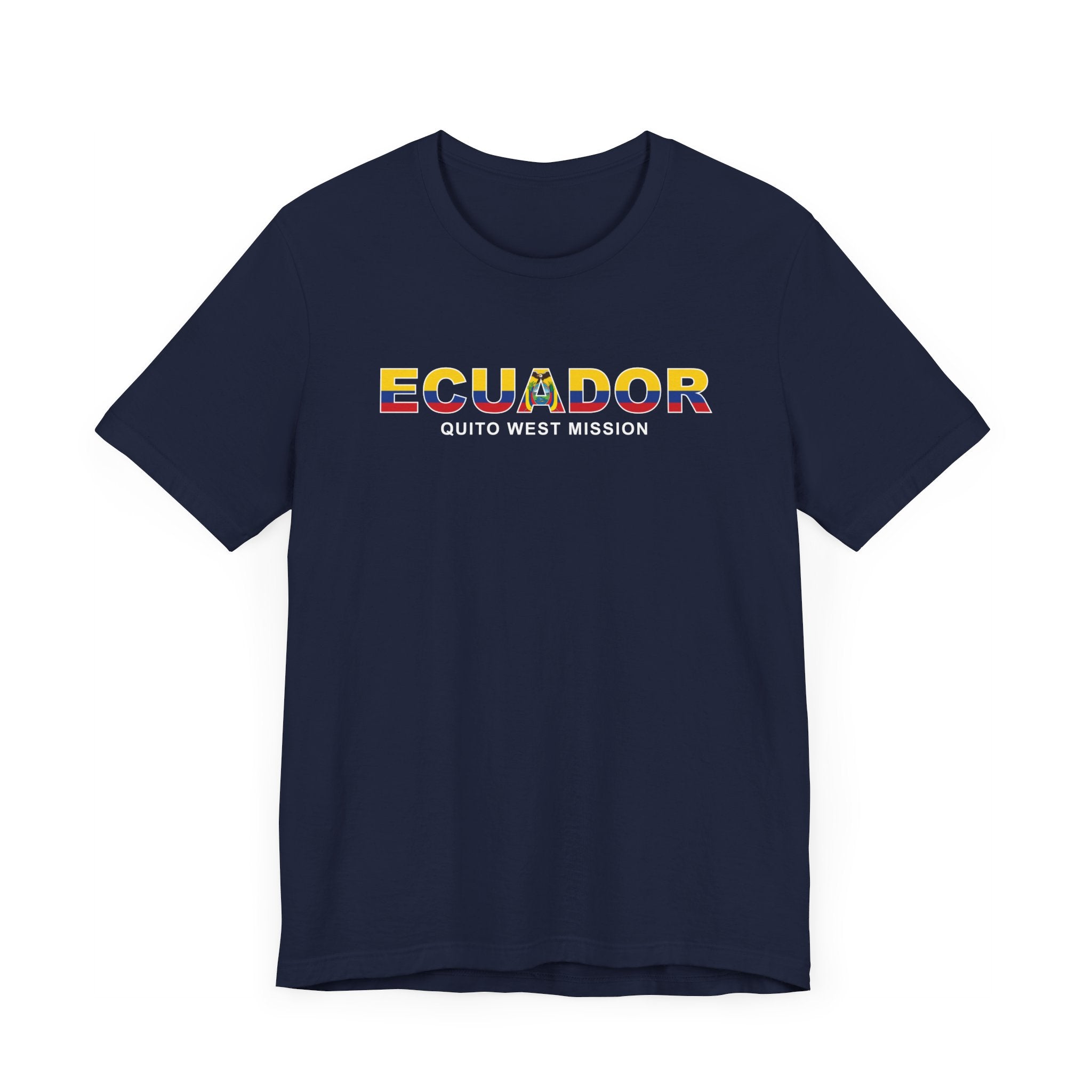 Ecuador Quito West Mission Flag Title T-shirt - Latter-Day Saint LDS Missionary Gift - Book of Mormon