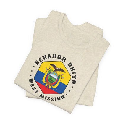 Ecuador Quito West Mission Hexagonal Flag T-shirt - Latter-Day Saint LDS Missionary Gift - Book of Mormon