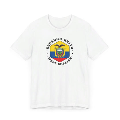 Ecuador Quito West Mission Hexagonal Flag T-shirt - Latter-Day Saint LDS Missionary Gift - Book of Mormon