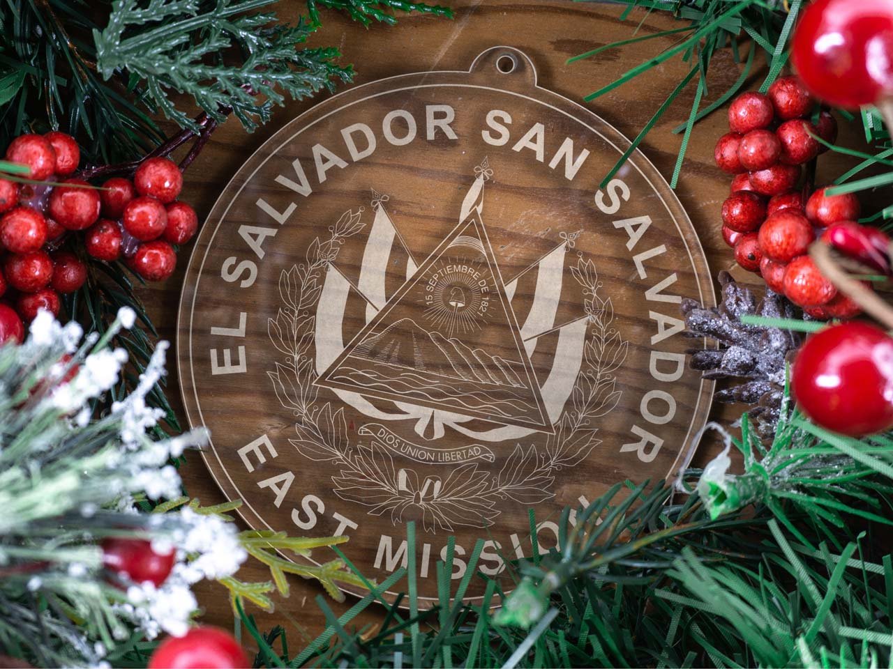 El Salvador San Salvador East Mission Christmas Ornament - Latter-Day Saint LDS Missionary Gift - Book of Mormon