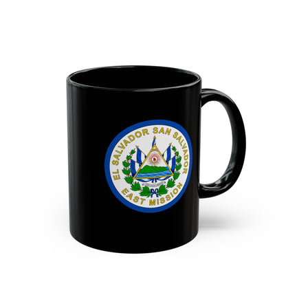 El Salvador San Salvador East Mission Circular Flag Black Ceramic Mug - Latter-Day Saint LDS Missionary Gift - Book of Mormon