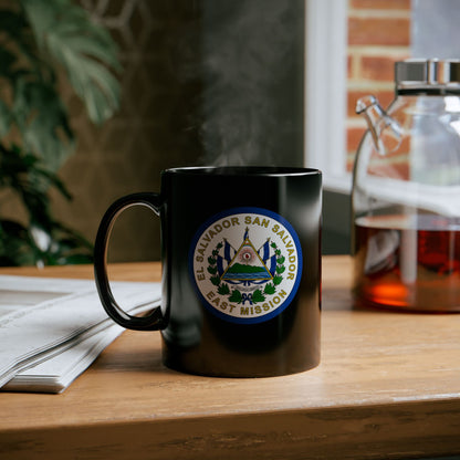 El Salvador San Salvador East Mission Circular Flag Black Ceramic Mug - Latter-Day Saint LDS Missionary Gift - Book of Mormon