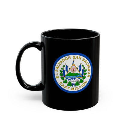 El Salvador San Salvador East Mission Circular Flag Black Ceramic Mug - Latter-Day Saint LDS Missionary Gift - Book of Mormon