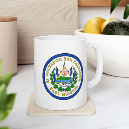 El Salvador San Salvador East Mission Circular Flag White Ceramic Mug - Latter-Day Saint LDS Missionary Gift - Book of Mormon