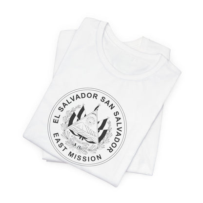 El Salvador San Salvador East Mission Circular Monochrome Logo T-Shirt - Latter-Day Saint LDS Missionary Gift - Book of Mormon