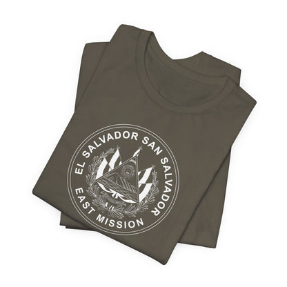 El Salvador San Salvador East Mission Circular Monochrome Logo T-Shirt - Latter-Day Saint LDS Missionary Gift - Book of Mormon