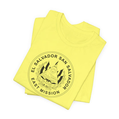 El Salvador San Salvador East Mission Circular Monochrome Logo T-Shirt - Latter-Day Saint LDS Missionary Gift - Book of Mormon