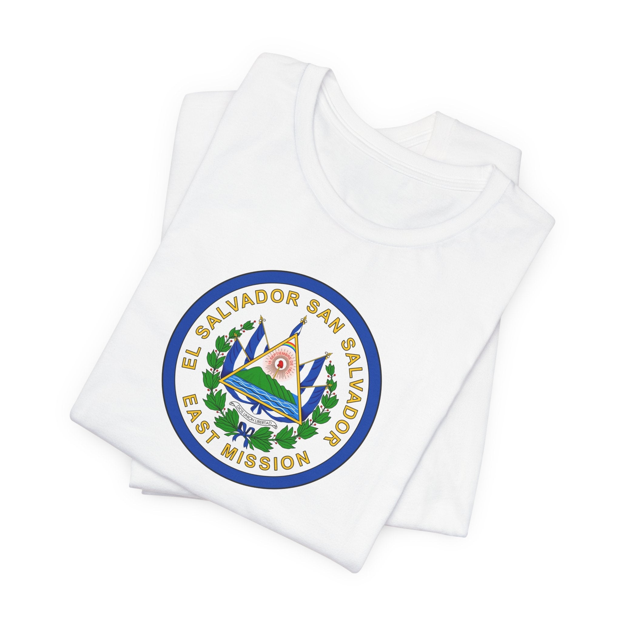 El Salvador San Salvador East Mission Flag Logo (White Border) T-shirt - Latter-Day Saint LDS Missionary Gift - Book of Mormon