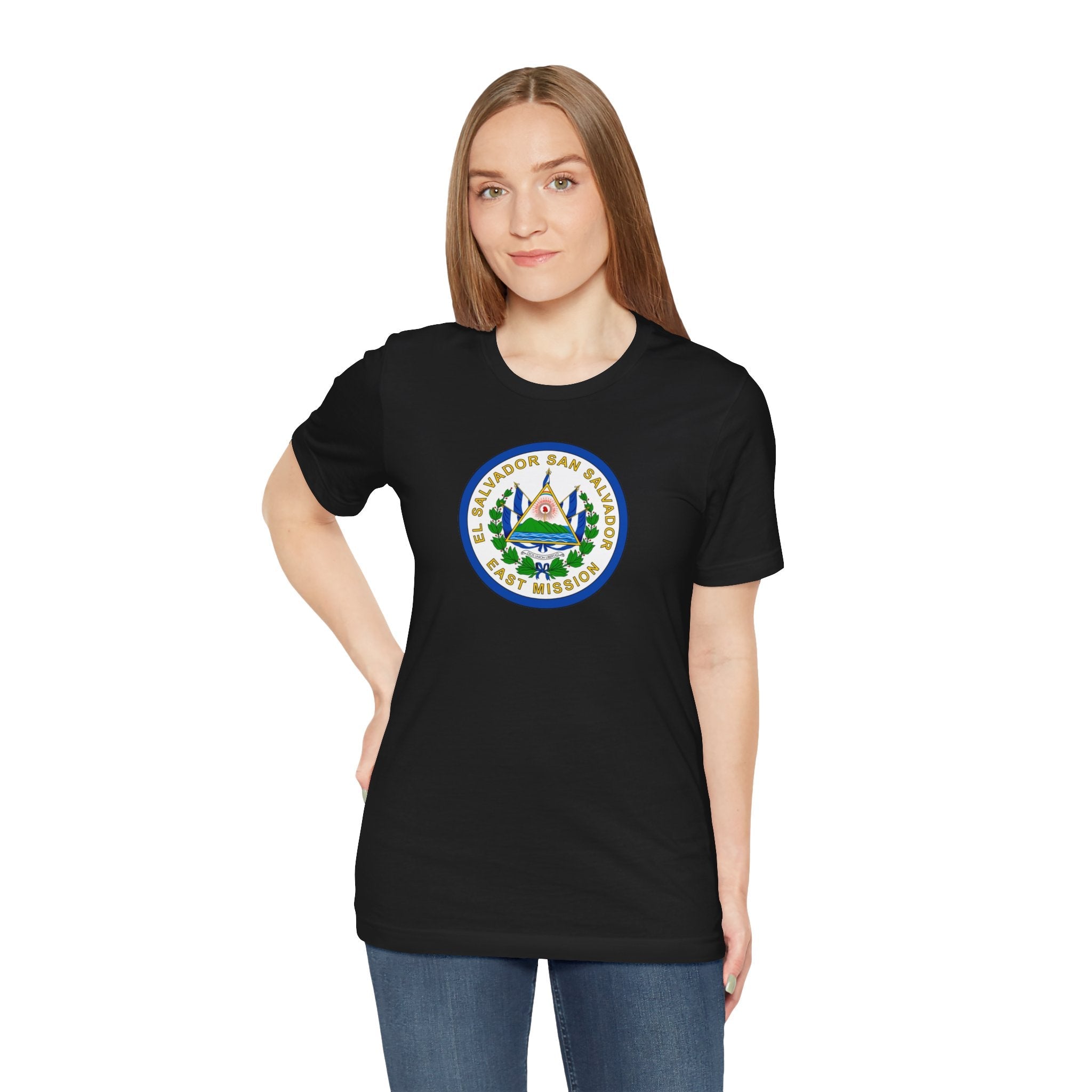 El Salvador San Salvador East Mission Flag Logo (White Border) T-shirt - Latter-Day Saint LDS Missionary Gift - Book of Mormon