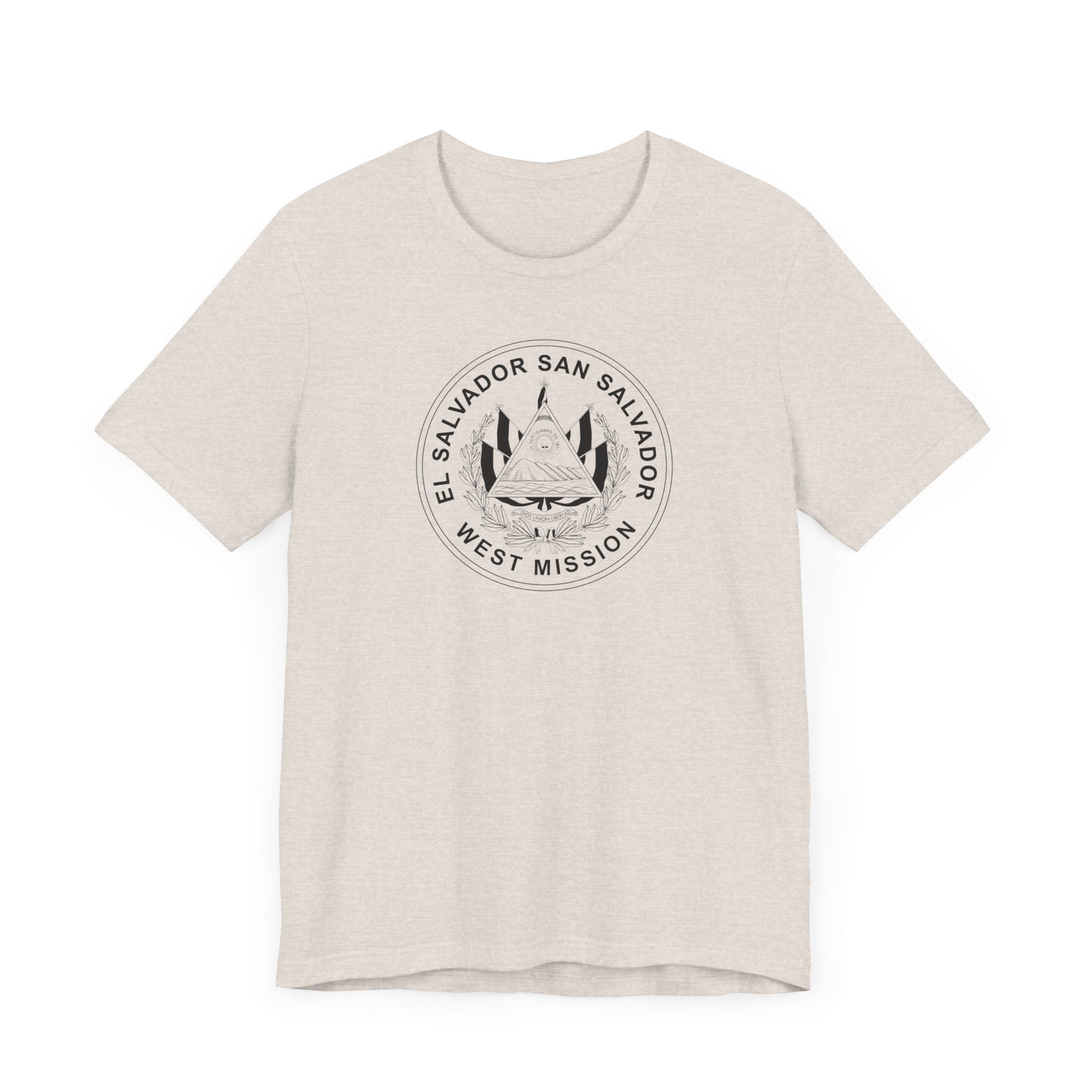 El Salvador San Salvador West Mission Circular Monochrome Logo T-Shirt - Latter-Day Saint LDS Missionary Gift - Book of Mormon