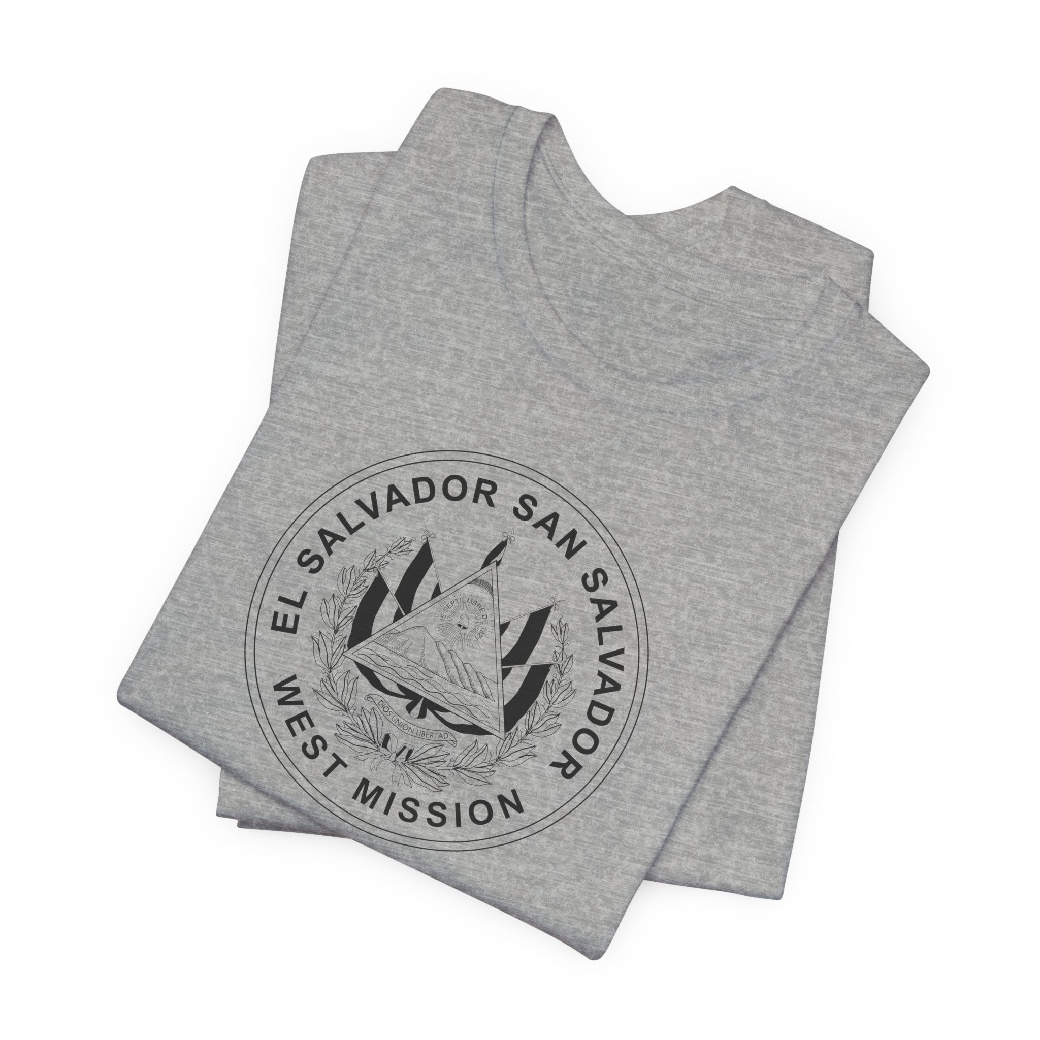 El Salvador San Salvador West Mission Circular Monochrome Logo T-Shirt - Latter-Day Saint LDS Missionary Gift - Book of Mormon