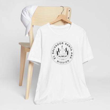 El Salvador Santa Ana Mission Circular Monochrome Logo T-Shirt - Latter-Day Saint LDS Missionary Gift - Book of Mormon