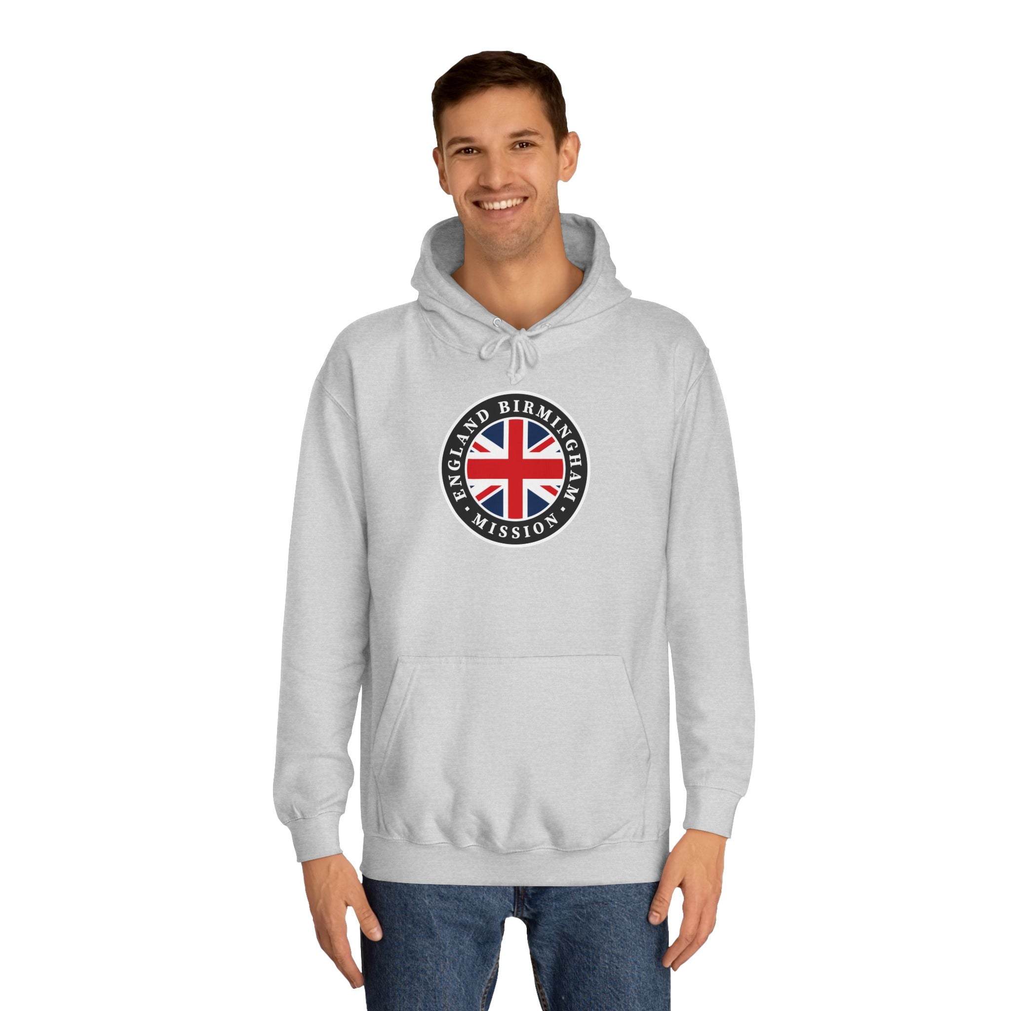 England Birmingham Mission Flag Logo (Black Border) College Hoodie - Latter-Day Saint LDS Missionary Gift - Book of Mormon