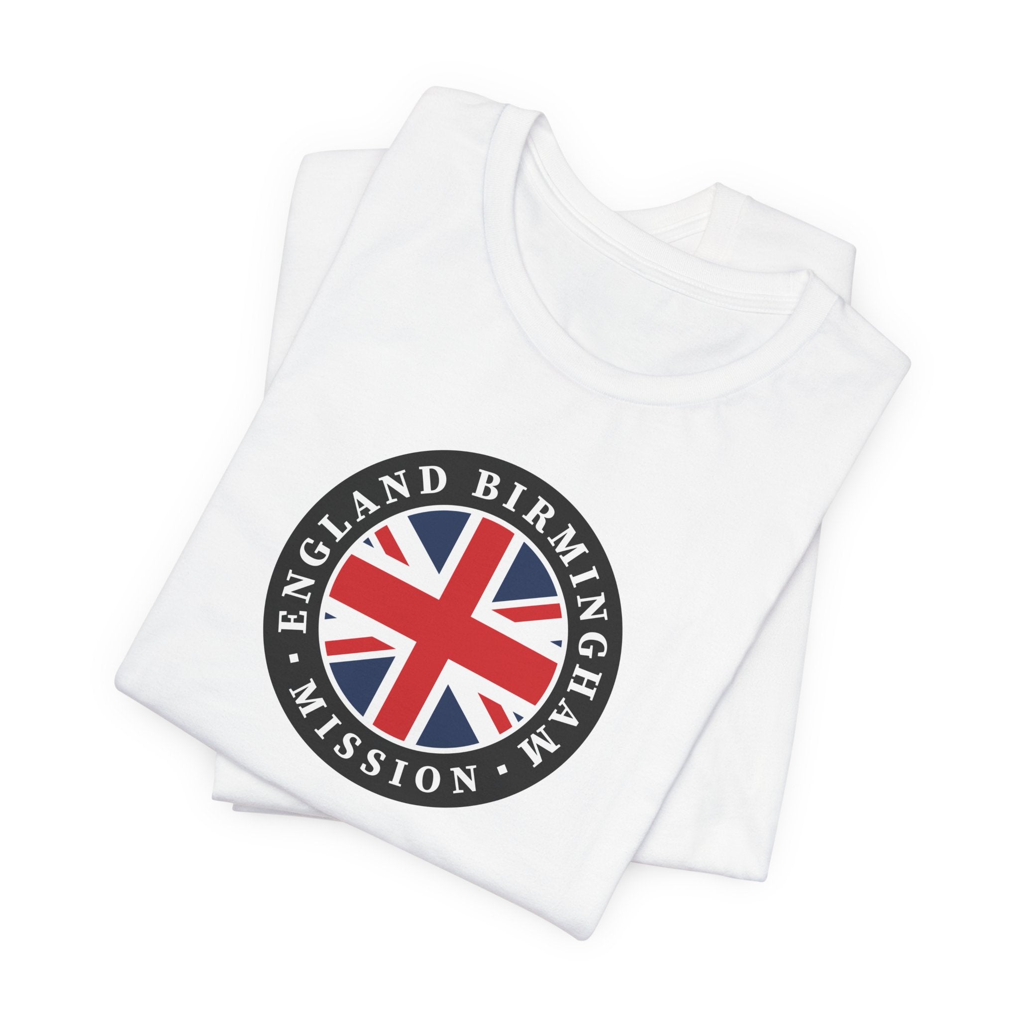 England Birmingham Mission Flag Logo (Black Border) T-shirt - Latter-Day Saint LDS Missionary Gift - Book of Mormon