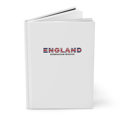 England Birmingham Mission Flag Title White Hardcover Journal Matte - Latter-Day Saint LDS Missionary Gift - Book of Mormon