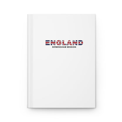 England Birmingham Mission Flag Title White Hardcover Journal Matte - Latter-Day Saint LDS Missionary Gift - Book of Mormon