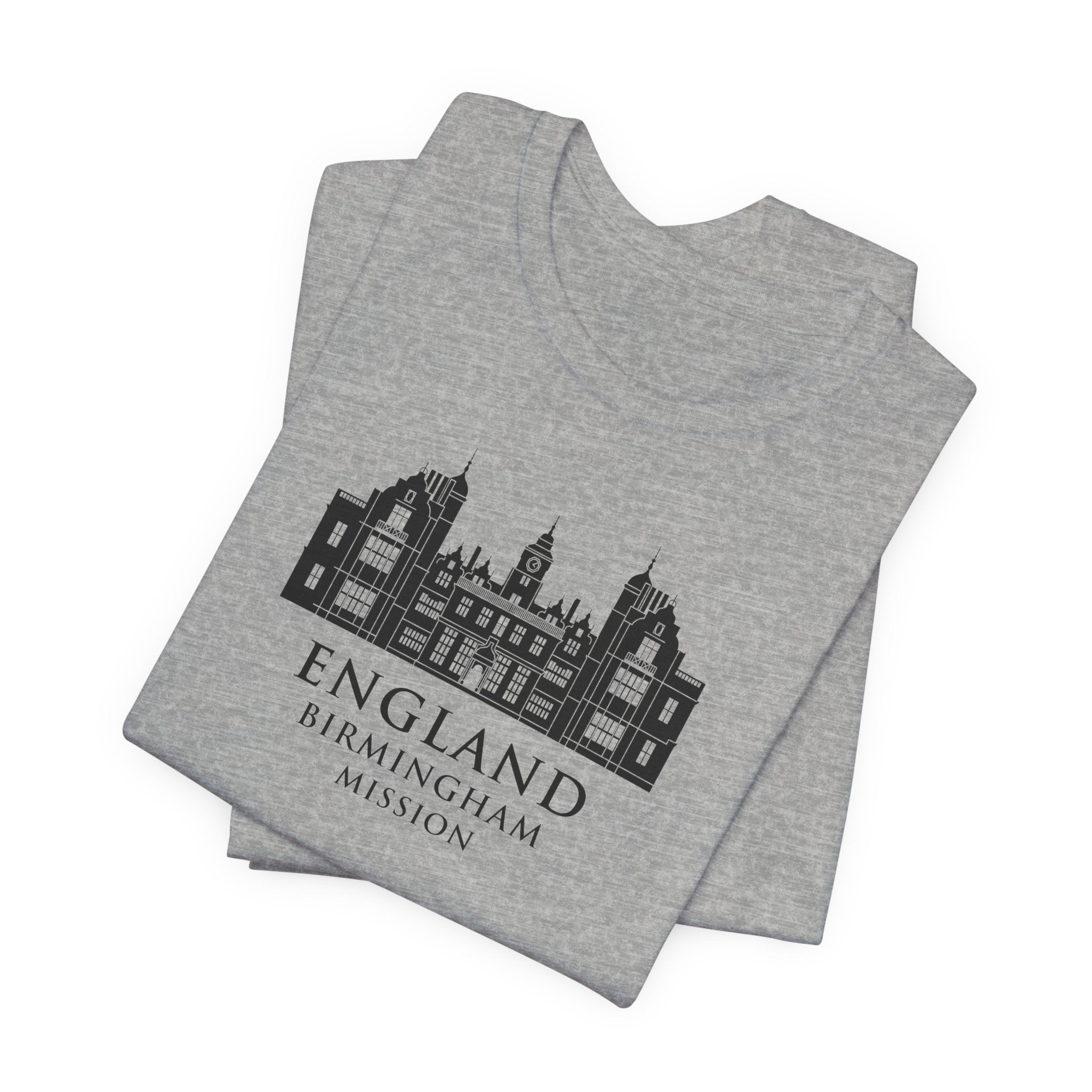 England Birmingham Mission Monochrome Logo T-Shirt - Latter-Day Saint LDS Missionary Gift - Book of Mormon