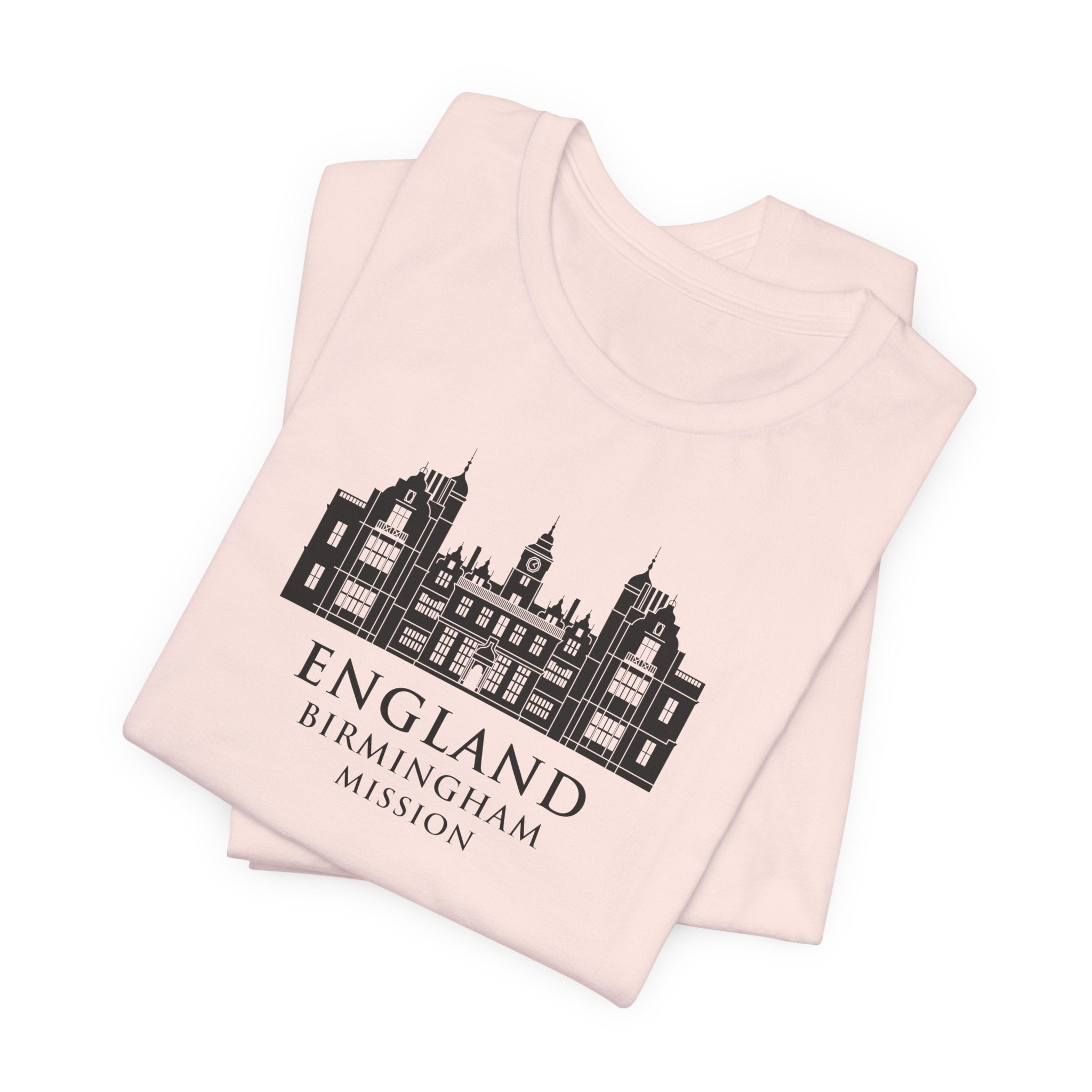 England Birmingham Mission Monochrome Logo T-Shirt - Latter-Day Saint LDS Missionary Gift - Book of Mormon