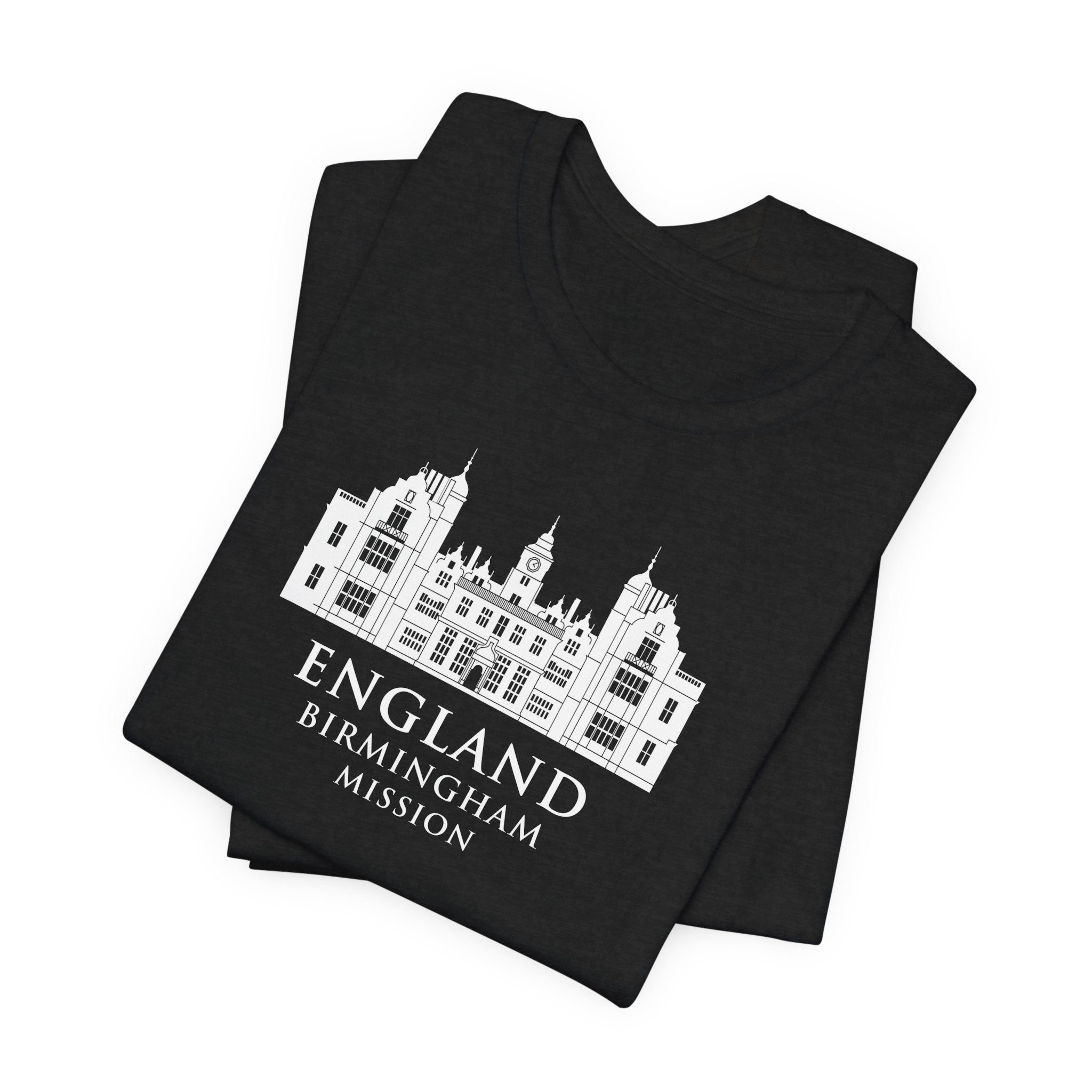 England Birmingham Mission Monochrome Logo T-Shirt - Latter-Day Saint LDS Missionary Gift - Book of Mormon