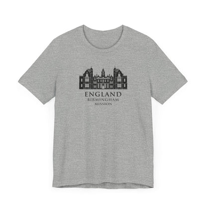 England Birmingham Mission Monochrome Logo T-Shirt - Latter-Day Saint LDS Missionary Gift - Book of Mormon