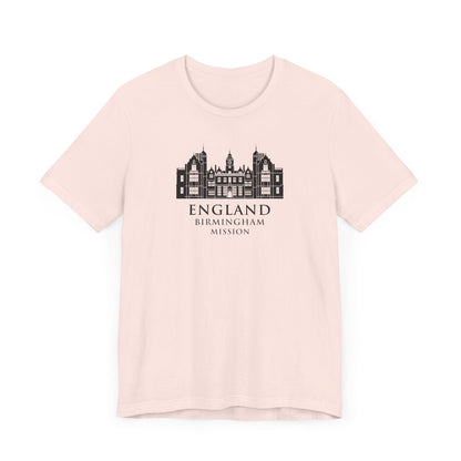 England Birmingham Mission Monochrome Logo T-Shirt - Latter-Day Saint LDS Missionary Gift - Book of Mormon