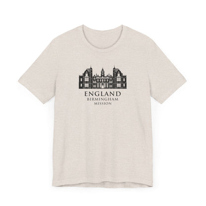 England Birmingham Mission Monochrome Logo T-Shirt - Latter-Day Saint LDS Missionary Gift - Book of Mormon