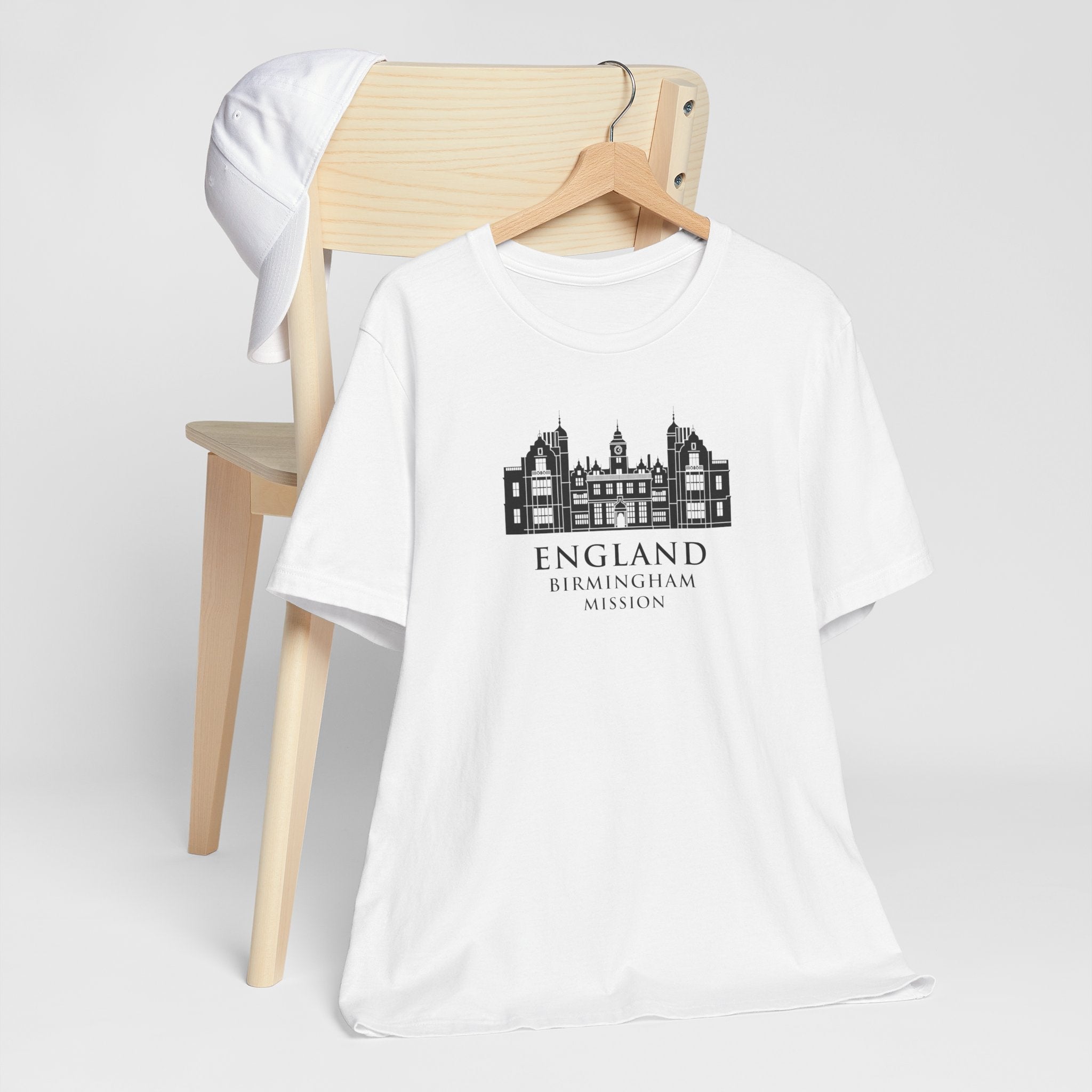 England Birmingham Mission Monochrome Logo T-Shirt - Latter-Day Saint LDS Missionary Gift - Book of Mormon